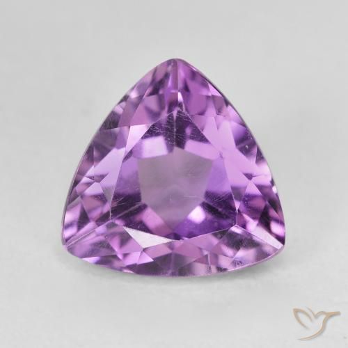 3.20ct Natural Medium Light Purplish-Violet Amethyst, Trillion, VVS-VS