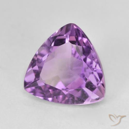 3.20 ct Violet Amethyst Stone, Natural Amethyst in Trillion Facet Shape for Sale