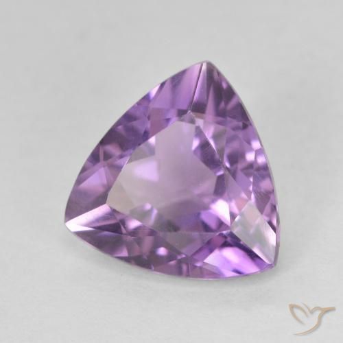 2.59 ct Violet Amethyst Stone, Natural Amethyst in Trillion Facet Shape for Sale