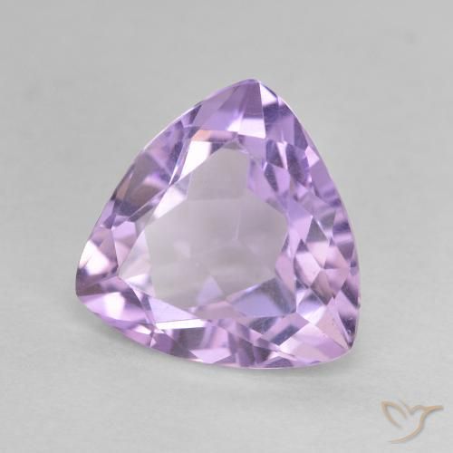 2.87 ct Violet Amethyst Stone, Natural Amethyst in Trillion Facet Shape for Sale