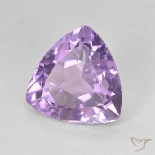 2.94 ct Violet Amethyst Stone, Natural Amethyst in Trillion Facet Shape for Sale