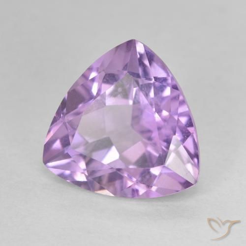2.93 ct Violet Amethyst Stone, Natural Amethyst in Trillion Facet Shape for Sale