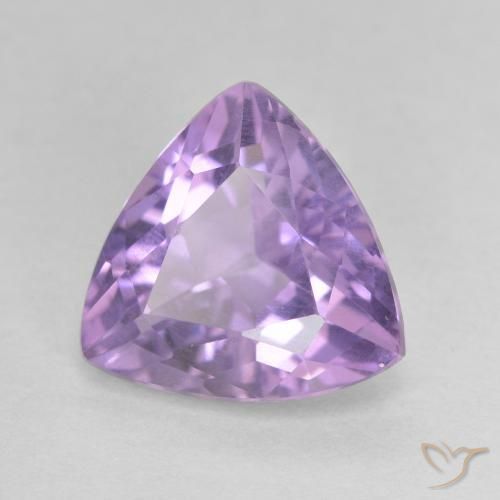 2.69 ct Violet Amethyst Stone, Natural Amethyst in Trillion Facet Shape for Sale