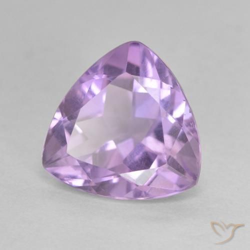 2.86 ct Violet Amethyst Stone, Natural Amethyst in Trillion Facet Shape for Sale
