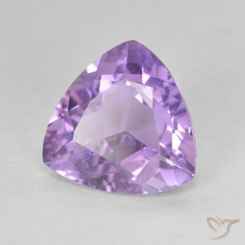 2.81 ct Violet Amethyst Stone, Natural Amethyst in Trillion Facet Shape for Sale