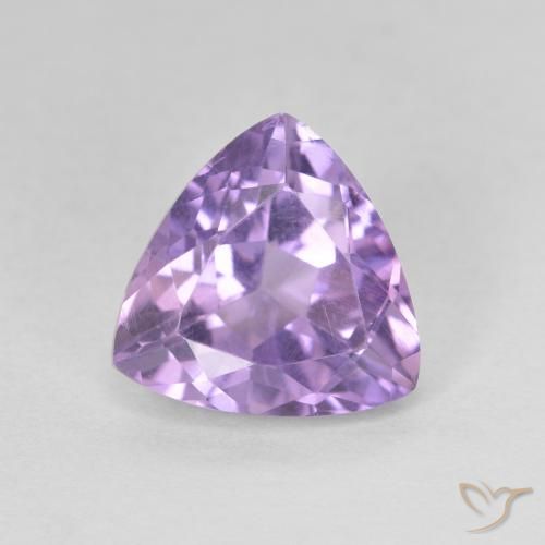 3.07 ct Violet Amethyst Stone, Natural Amethyst in Trillion Facet Shape for Sale