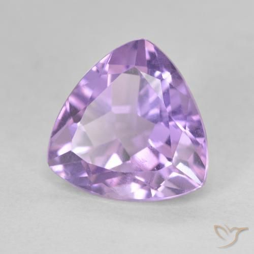 3.12 ct Violet Amethyst Stone, Natural Amethyst in Trillion Facet Shape for Sale