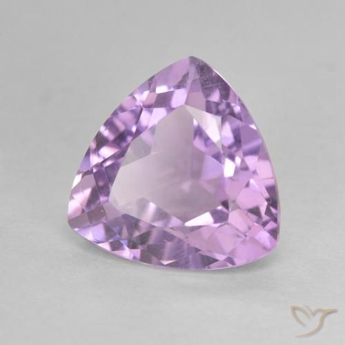 3.01 ct Violet Amethyst Stone, Natural Amethyst in Trillion Facet Shape for Sale