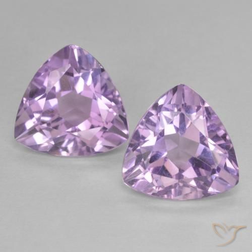 5.78ctw Natural Medium Pink Violet Amethyst, Trillion, VVS-VS
