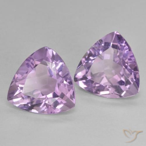 5.78 ctw Violet Amethyst Stones, Natural Amethyst in Trillion Facet Shape for Sale
