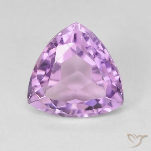 3.37ct Natural Medium Pink Violet Amethyst, Trillion, VVS-VS