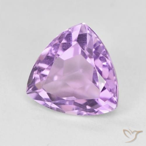 3.37 ct Violet Amethyst Stone, Natural Amethyst in Trillion Facet Shape for Sale