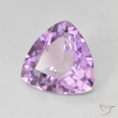 2.86 ct Violet Amethyst Stone, Natural Amethyst in Trillion Facet Shape for Sale
