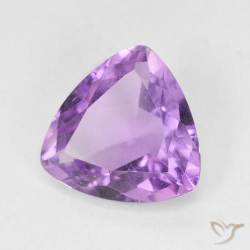 2.60 ct Violet Amethyst Stone, Natural Amethyst in Trillion Facet Shape for Sale