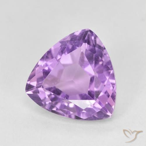 2.93 ct Violet Amethyst Stone, Natural Amethyst in Trillion Facet Shape for Sale
