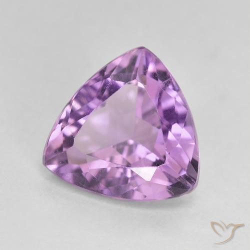 2.91 ct Violet Amethyst Stone, Natural Amethyst in Trillion Facet Shape for Sale