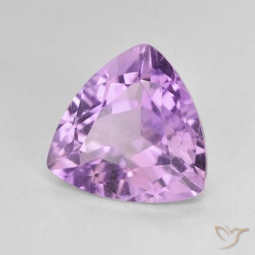 2.93 ct Violet Amethyst Stone, Natural Amethyst in Trillion Facet Shape for Sale