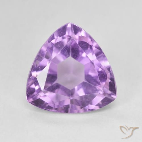 3.28ct Natural Medium Violet Amethyst, Trillion, VVS-VS