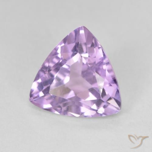 2.78 ct Violet Amethyst Stone, Natural Amethyst in Trillion Facet Shape for Sale