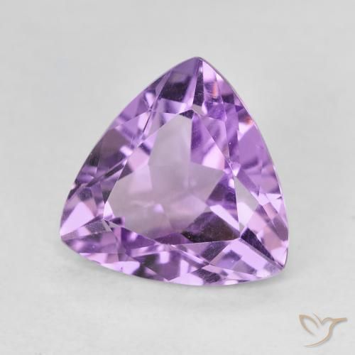 2.71 ct Violet Amethyst Stone, Natural Amethyst in Trillion Facet Shape for Sale