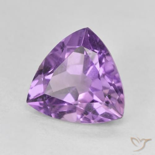 2.82 ct Violet Amethyst Stone, Natural Amethyst in Trillion Facet Shape for Sale