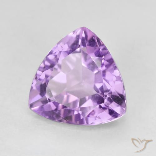 2.93 ct Violet Amethyst Stone, Natural Amethyst in Trillion Facet Shape for Sale