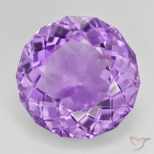 27.43 ct Round Cut Amethyst, 19.5 mm From Brazil, Photo A