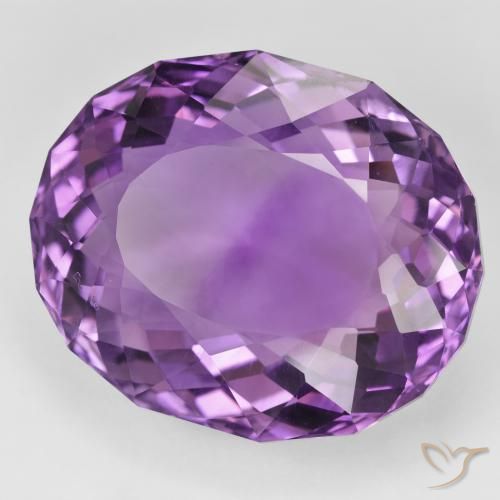42.47 ct Violet Amethyst Stone, Natural Amethyst in Oval Facet Shape for Sale