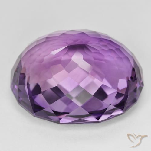 Amethyst Gemstone in 25.4 x 21.1 mm Size for Sale, Amethyst Stone in Deep Purplish Violet Color
