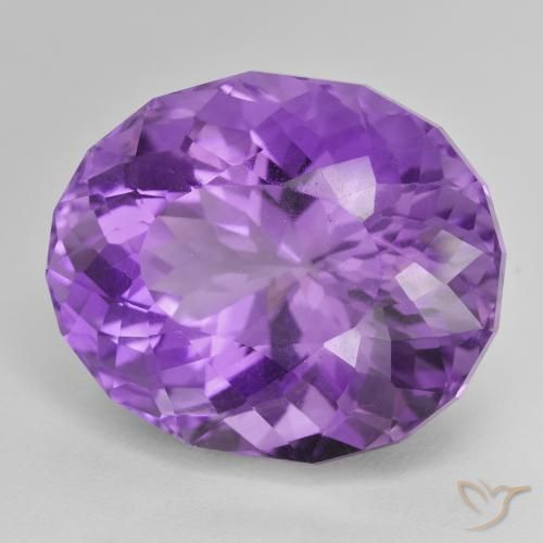 33.08 ct Violet Amethyst Stone, Natural Amethyst in Oval Facet Shape for Sale