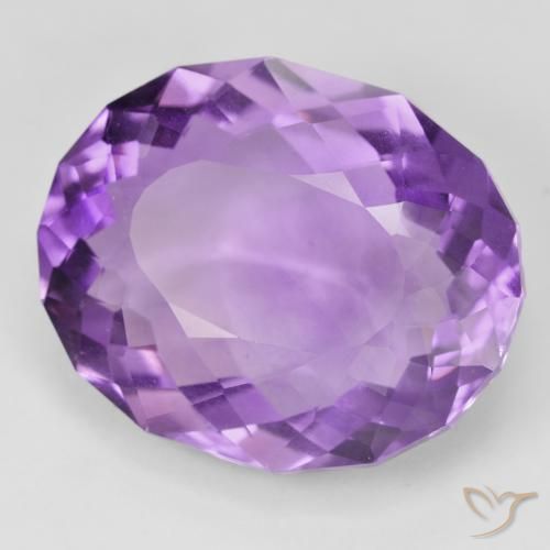 31.19 ct Violet Amethyst Stone, Natural Amethyst in Oval Facet Shape for Sale