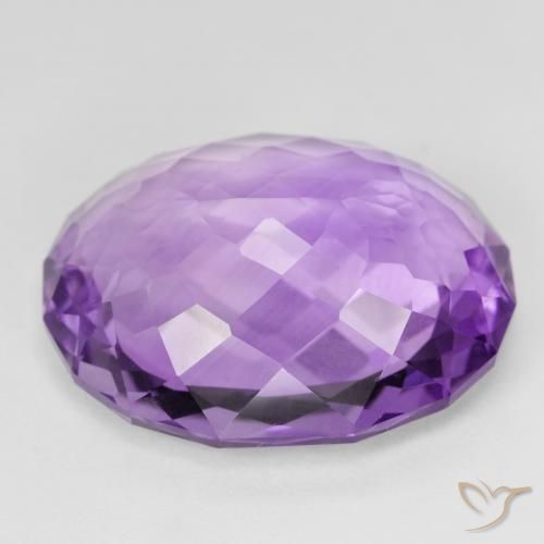 Amethyst Gemstone in 24.5 x 20.1 mm Size for Sale, Amethyst Stone in Vivid Violet Color
