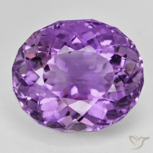 20.97 ct Oval Cut Amethyst, 18 x 15.4 mm From Brazil, Photo A