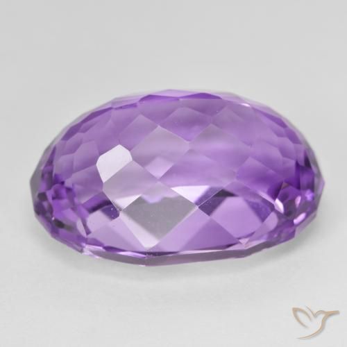 Amethyst Gemstone in 22.6 x 15.5 mm Size for Sale, Amethyst Stone in Deep Purplish Violet Color