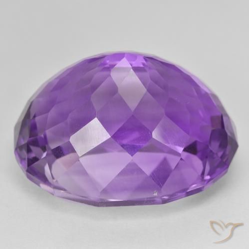 Amethyst Gemstone in 24.8 x 19.7 mm Size for Sale, Amethyst Stone in Vivid Violet Color