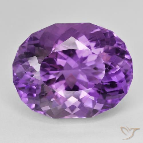 30.35 ct Oval Cut Amethyst, 22.1 x 17.4 mm From Brazil, Photo A