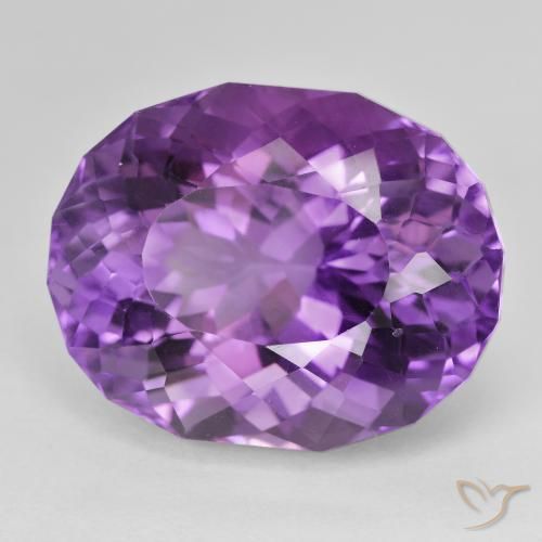 30.35 ct Violet Amethyst Stone, Natural Amethyst in Oval Facet Shape for Sale