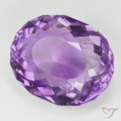 31.24 ct Violet Amethyst Stone, Natural Amethyst in Oval Facet Shape for Sale