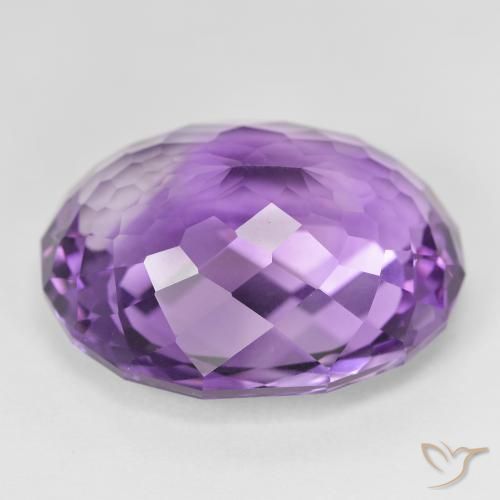 Amethyst Gemstone in 23.6 x 19.2 mm Size for Sale, Amethyst Stone in Vivid Violet Color