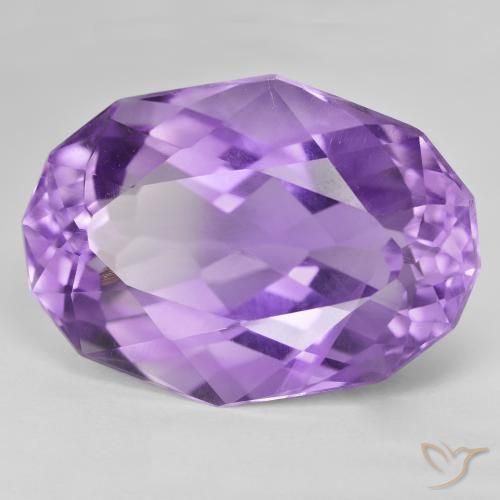 54.55 ct Violet Amethyst Stone, Natural Amethyst in Oval Facet Shape for Sale
