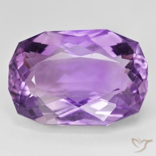 23.8 x 16.6mm Cushion-cut Violet Amethyst from Brazil, Weight of 28.85ct, Natural untreated Gemstone in VVS-VS Clarity, 1pc Amethyst - Color: Medium Purplish Violet, Mohs Hardness of 7 suitable for daily wear jewelry, Unblocks Crown Chakra, Photo A