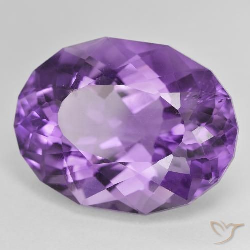 28.28 ct Violet Amethyst Stone, Natural Amethyst in Oval Facet Shape for Sale