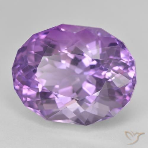 31.42 ct Violet Amethyst Stone, Natural Amethyst in Oval Facet Shape for Sale