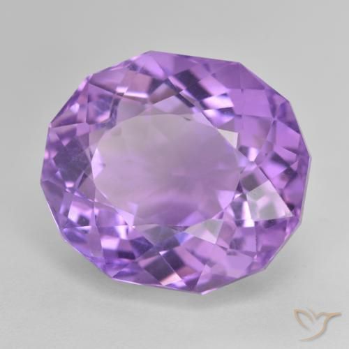 17.75 ct Violet Amethyst Stone, Natural Amethyst in Oval Facet Shape for Sale
