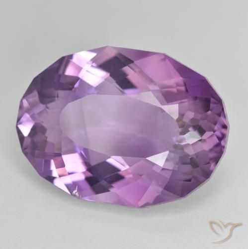21.94 ct Violet Amethyst Stone, Natural Amethyst in Oval Facet Shape for Sale