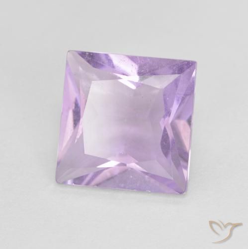 1.21 ct Violet Amethyst Stone, Natural Amethyst in Princess-Cut Shape for Sale