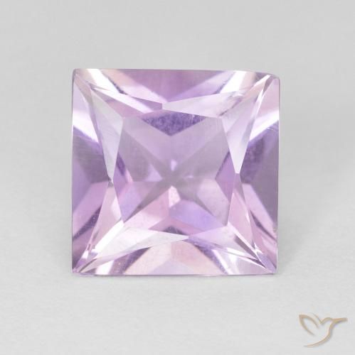 2.08ct Natural Light Pinkish Violet Amethyst, Square, VS