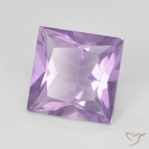 2.35 ct Violet Amethyst Stone, Natural Amethyst in Princess-Cut Shape for Sale