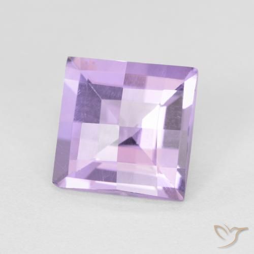 1.38 ct Violet Amethyst Stone, Natural Amethyst in Square Checkerboard Shape for Sale