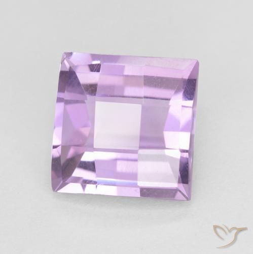 2.41 ct Violet Amethyst Stone, Natural Amethyst in Square Checkerboard Shape for Sale